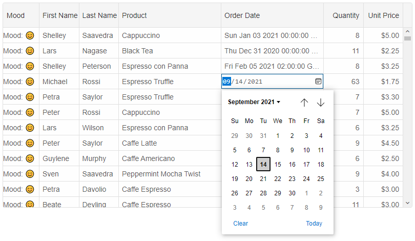 grid custom editor